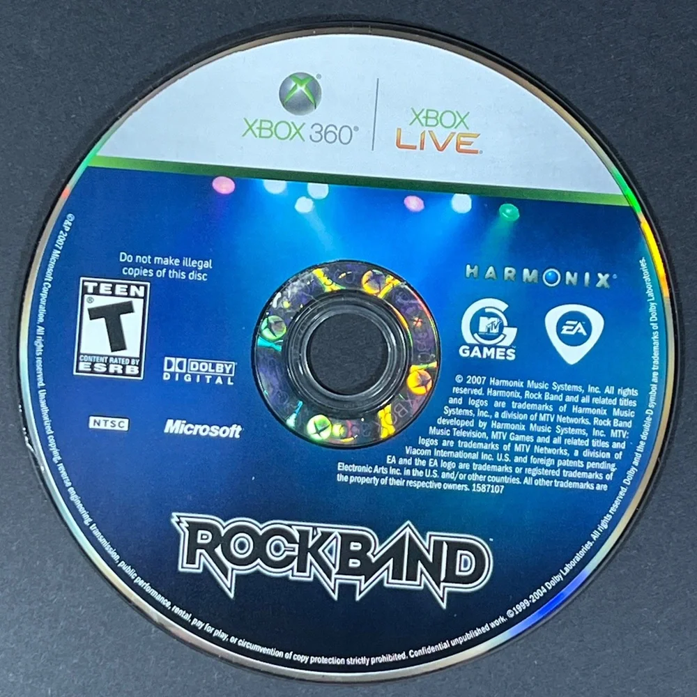 Rock Band Microsoft Xbox 360 Complete CIB Video Game Only NO Instruments